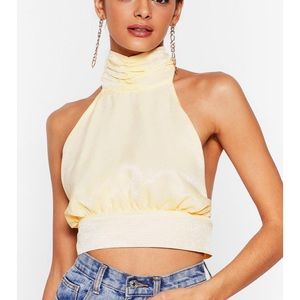 Nasty Gal Satin Halter Top